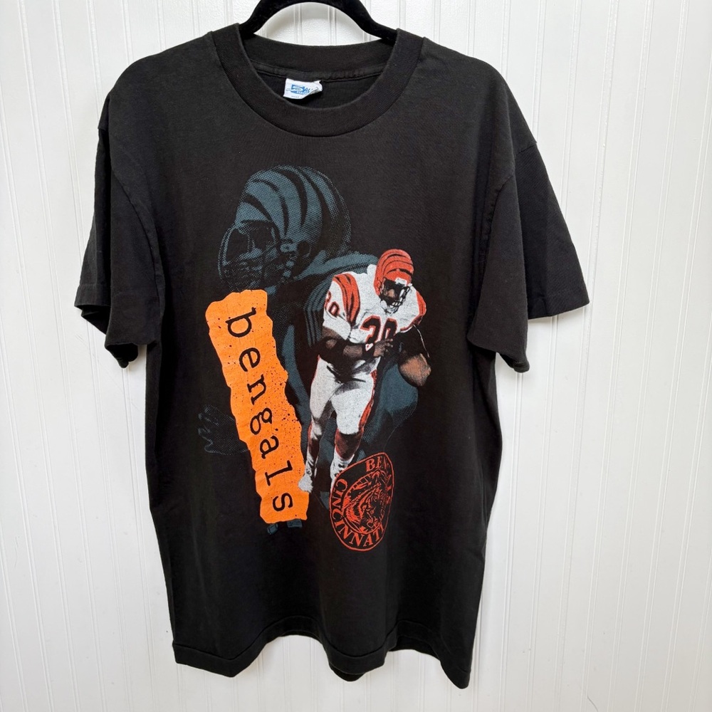 Vintage Cincinnati Bengals #30 Ickey Woods 1980s T-Shirt Single Stitch Size XL
